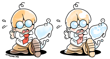 A side-by-side comparison of two different color styles.